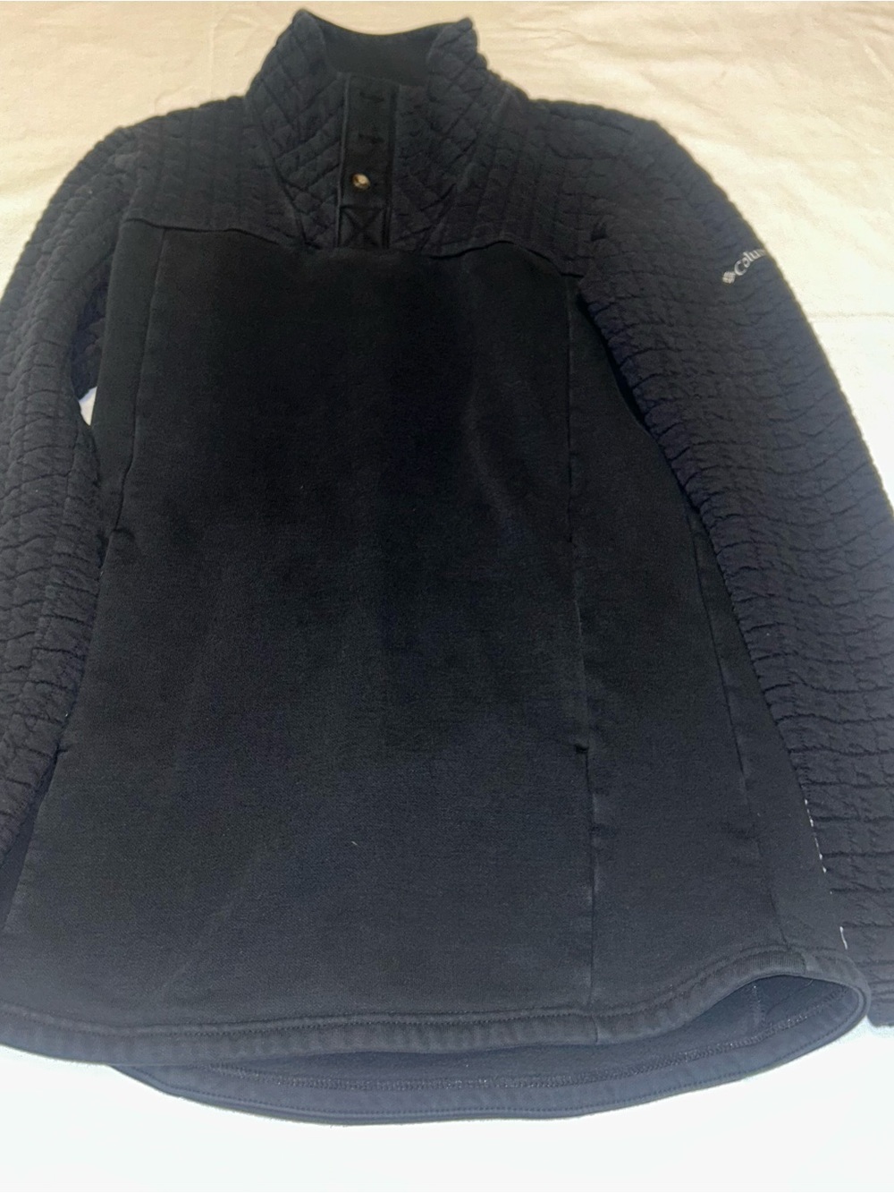 Columbia Women’s Black Quilted Fleece Pullover Size M